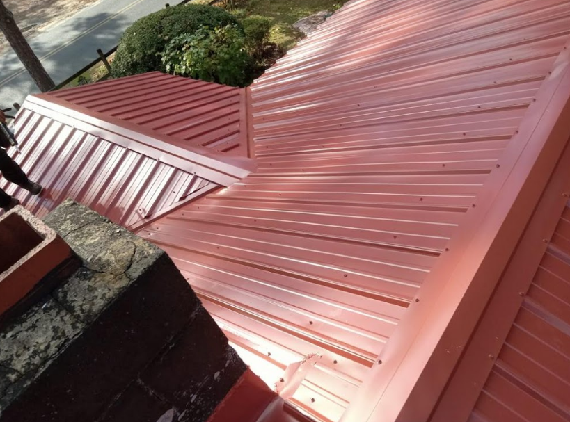 Dark Red Metal Roofing